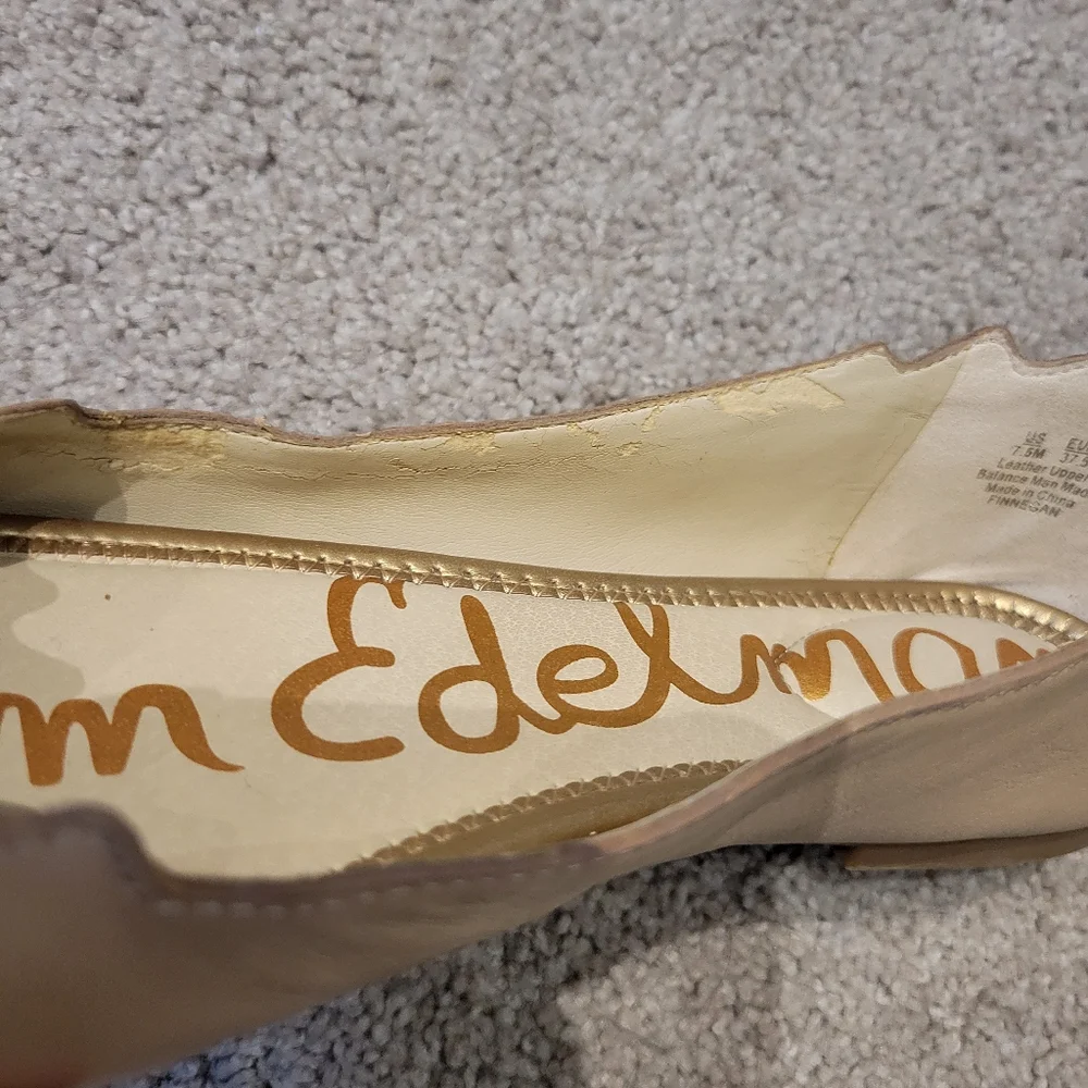 Sam Edelman Finnegan Leather Scalloped Edge Ballet Flats